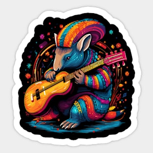 Armadillo Playing Violin Sticker